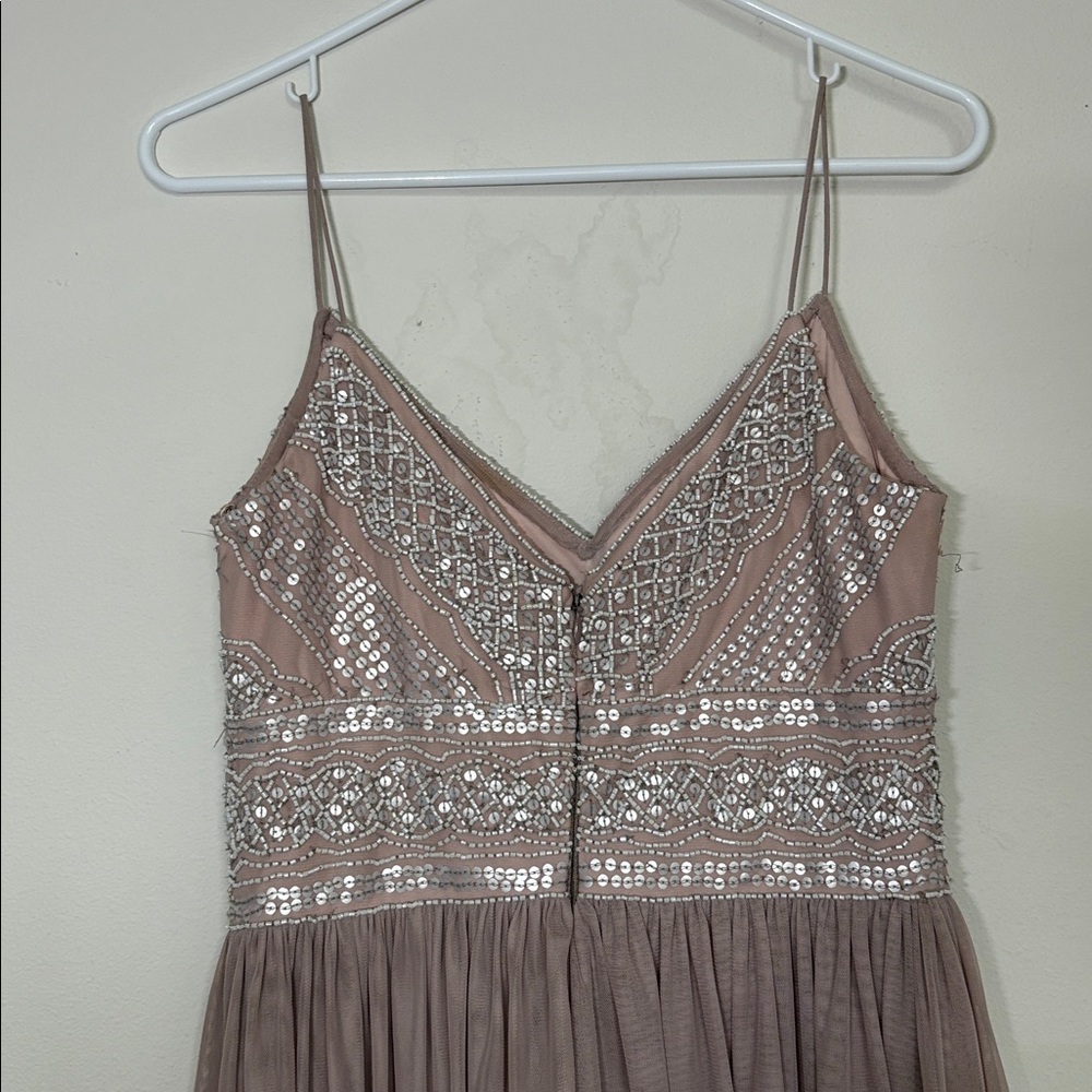 Adrianna Papell Mauve Maxi Dress Size 2 - Picture 5 of 14